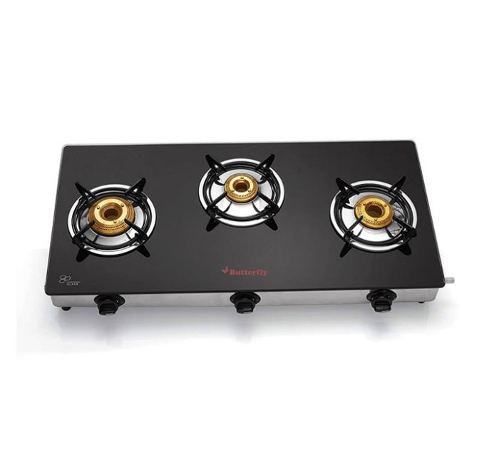 Butterfly Radiant Jumbo 3 Burner Glass Manual Gas Stove