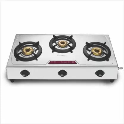 Preethi Stellar 3 Burner (ISI Approved) Stainless Steel Manual Gas Stove  (3 Burners)-ItsBen LifeStyle