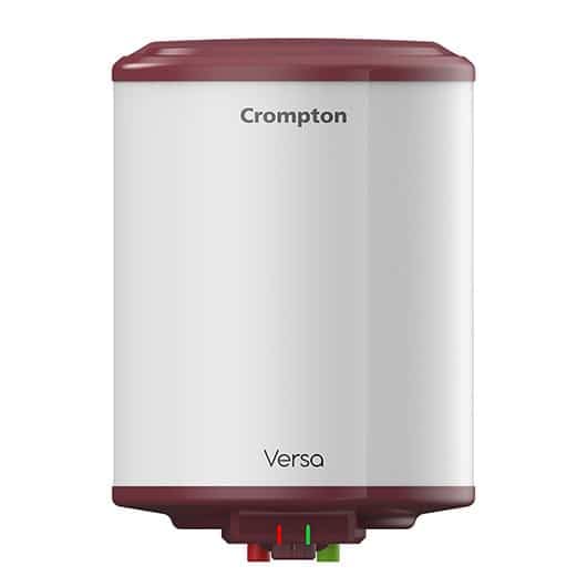 Crompton 10 L Storage Water Geyser (Versa ASWH-3510 Powerful Heating Rust Proof Plastic Body White & Maroon, White)