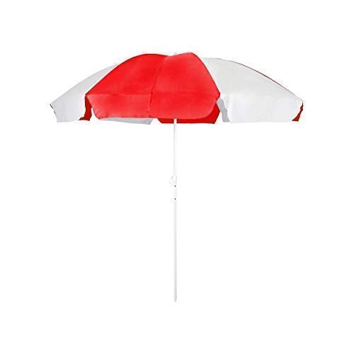 Akshar garden umbrella 8 ft (48 inch) Red white water proof fabric