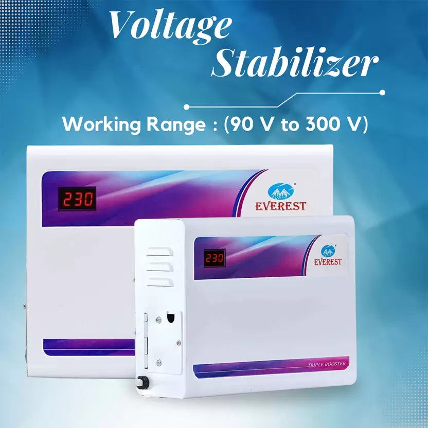 EVEREST 4 KVA Triple Booster Wall Mountable Upto 1.5 Ton AC Stabilizer Voltage Stabilizer  (White)-ItsBen LifeStyle