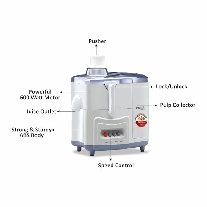 Preethi Essence CJ 101 600 Watt Juicer (White)-ItsBen LifeStyle