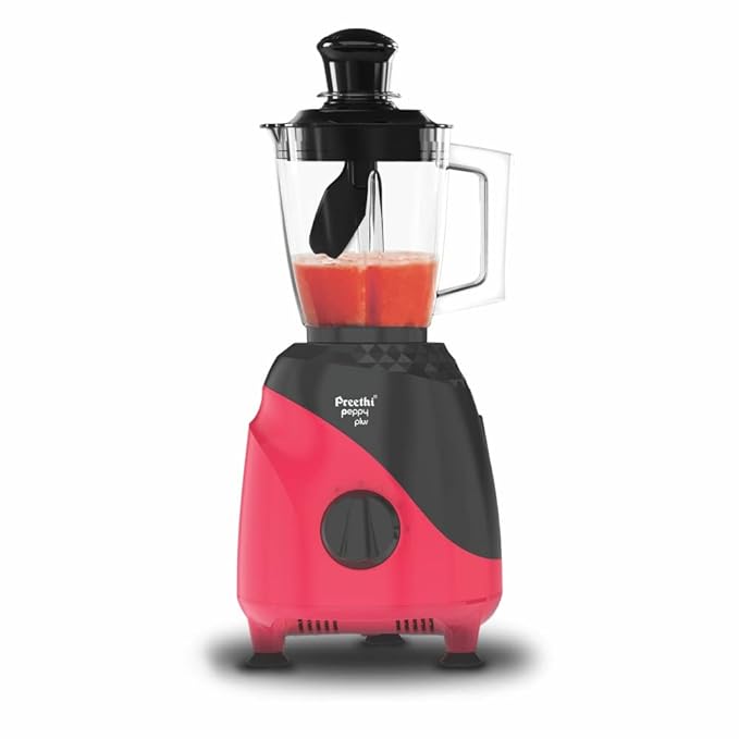 Preethi Peppy Plus MG-246 Mixer Grinder, 750 watt, Red-Black, 4 Jars - Super Food Jar with Texture Builder & 3D Airflow Technology, Vega W5 Motor with 5yr Warranty-ItsBen LifeStyle