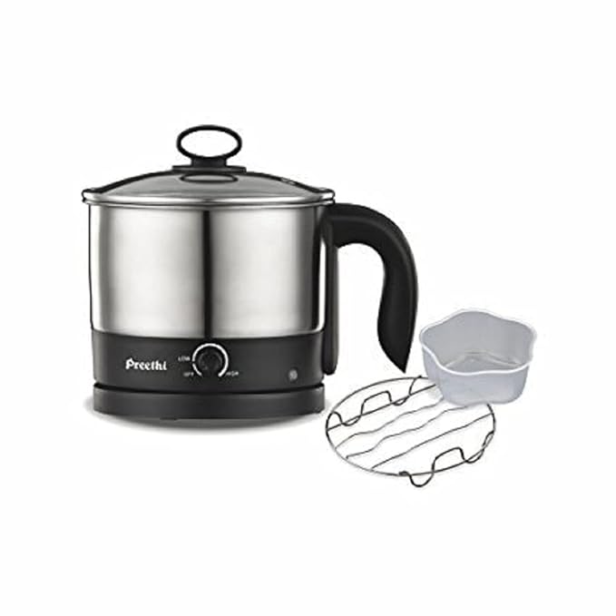 Preethi Armour Multi Utility EK708 1.2-Litre Electric Kettle (Steel/Black)-ItsBen LifeStyle