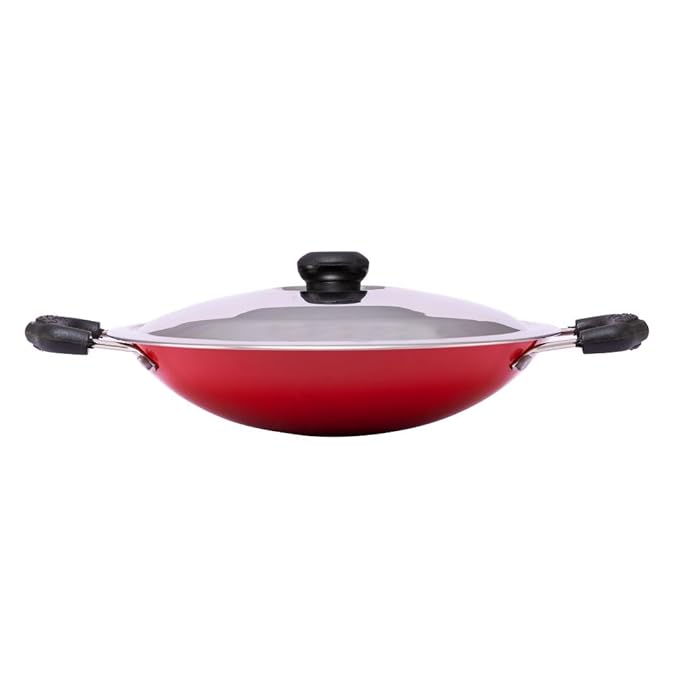 Thangam Premium Non-Stick Appachatti Tawa, Appam Pan with Lid |200mm | 2.4mm Thickness | Greblon C2 Coated | Red (Pack of 1) | Griddle with Heat-Resistant Handle| PFOA, APEO Free| for Cooking Appam-ItsBen LifeStyle