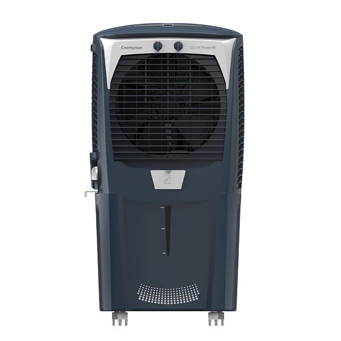 Crompton Ozone Royale Desert Air Cooler- 88L; with humidity control, Auto drain, Everlast Pump, Auto Fill, 4-Way Air Deflection and High Density Honeycomb pads.