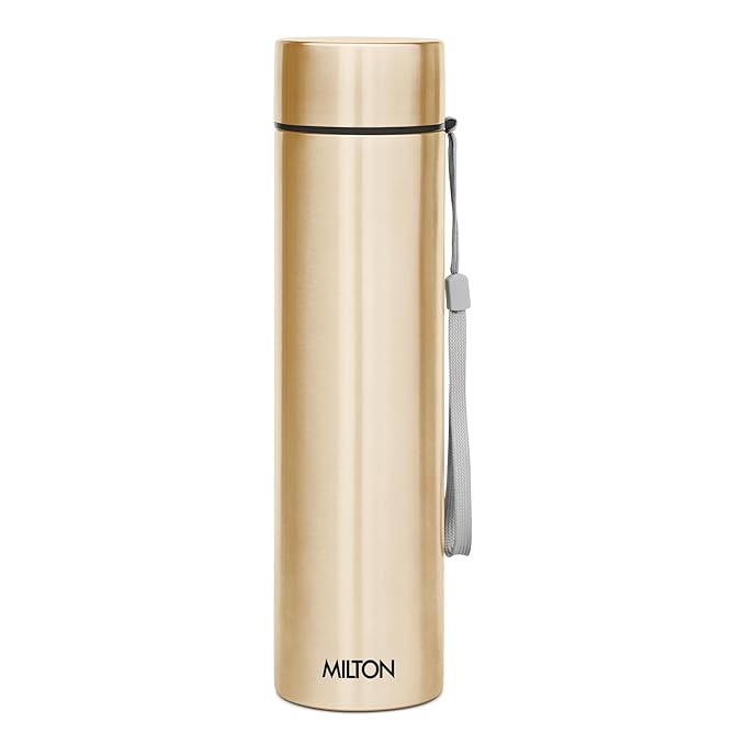 MILTON Evan 1000 Stainless Steel Water Bottle, 1000 ml | Single walled | Leak Proof | Easy Grip | Easy to Carry | Gym Bottle | Home | Kitchen | Hiking | Trekking | Travel Bottle