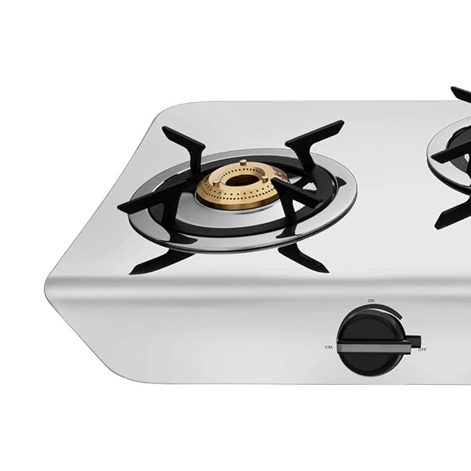 Preethi Stylo steel slim stainless steel 3 burner gas stove, Manual Ignition-ItsBen LifeStyle