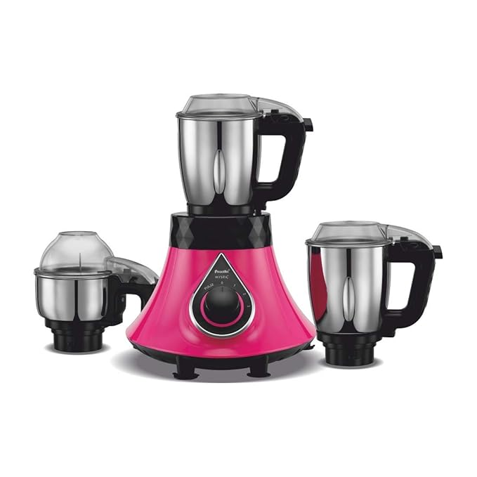 Preethi Mystic Mixer Grinder 750 Watt with 3 Jars (Pink)