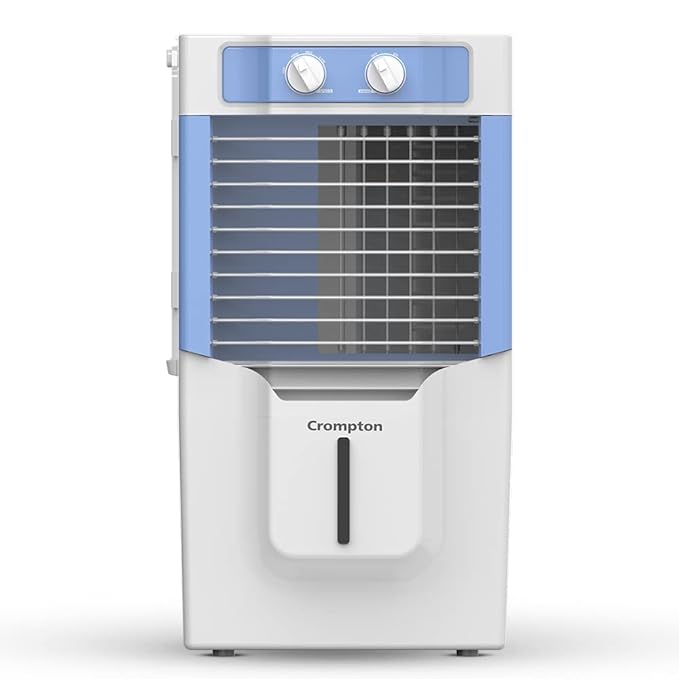 Crompton Ginie Neo Table-Top Personal Air Cooler- 10L; with 4-Way Air Deflection and High Density Honeycomb pads; White & Blue-ItsBen LifeStyle