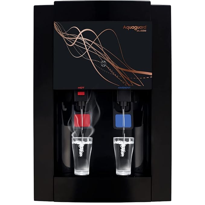 Eureka Forbes Aquaguard Blaze RO + Stainless Steel + HOT + Ambient + Active Copper Technology Water Purifier (Black)