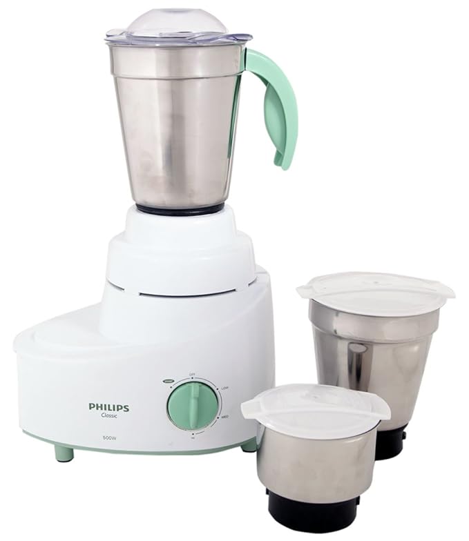 Philips HL1606 500-Watt Mixer Grinder with 3 Jars (Green)