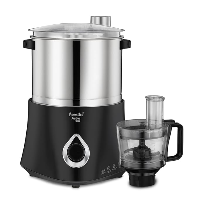 Preethi Astra Expert Table Top Wet Grinder With Food Processor, 2 Liter (Black)