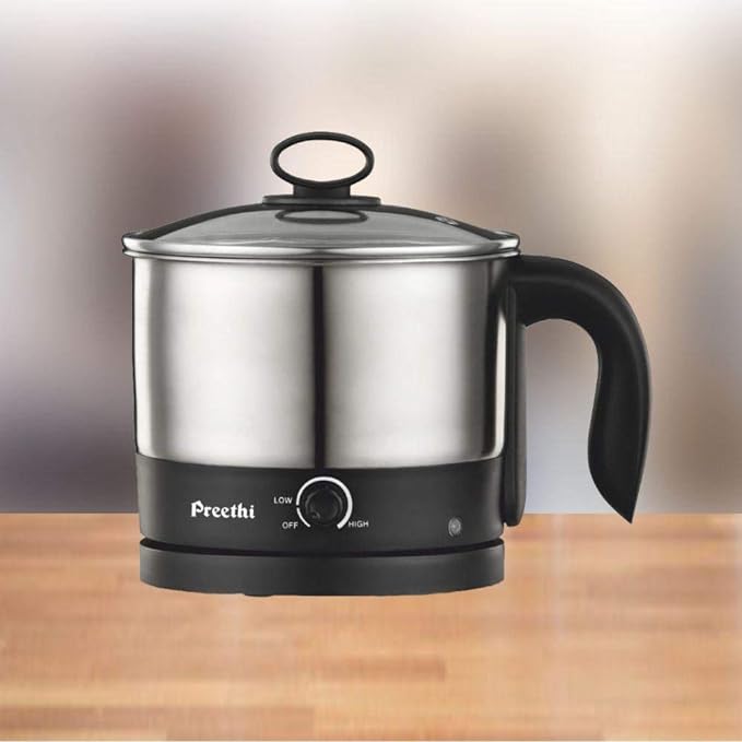 Preethi Armour Multi Utility EK708 1.2-Litre Electric Kettle (Steel/Black)-ItsBen LifeStyle