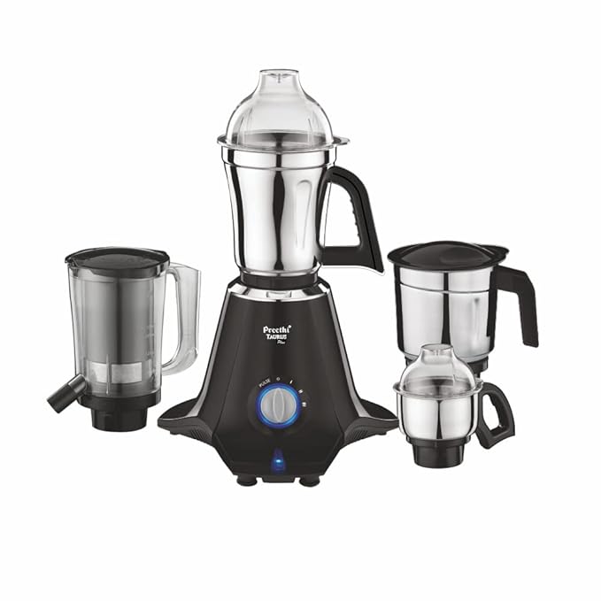 Preethi Taurus Plus 1000 Watts , 4 Jars with Super Extractor, 5 Yr Motor Warranty (Black)