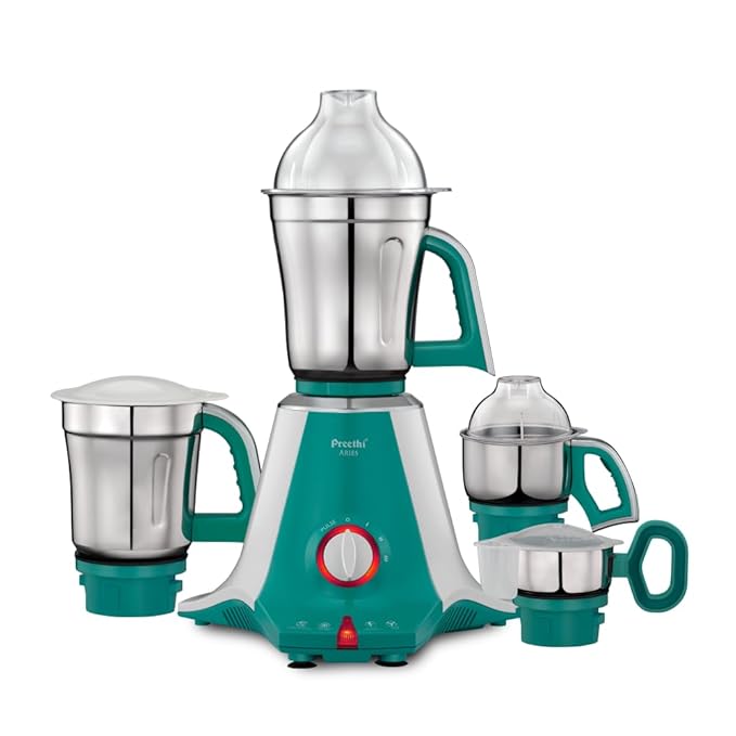 Preethi Aries MG 216 mixer grinder 750 watt, Green, 4 Jars, Vega W5 motor with 5yr Warranty & Lifelong Free Service