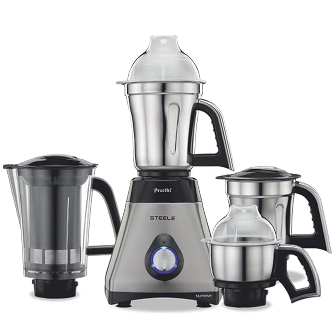 Preethi Steele Supreme Mixer Grinder 750 Watt with 4 Jars and Vega W5 Motor