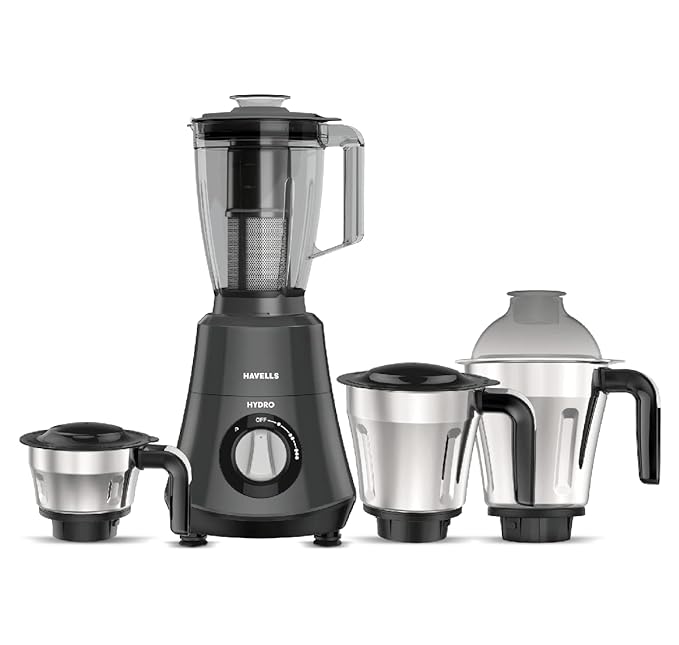 HAVELLS HYDRO 4JAR GHFMGEJE075 750 Mixer Grinder (4 Jars, Black)