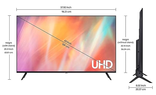 Samsung 108 cm (43 Inches) 4K Ultra HD Smart LED TV (UA43AU7600KXXL, Black)-ItsBen LifeStyle