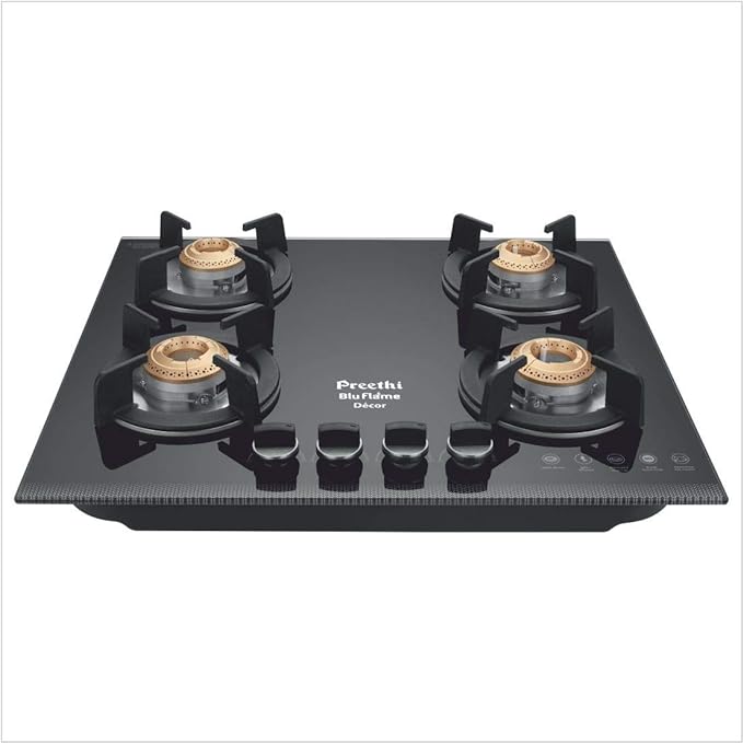 Preethi - CHS 002 Decor Hobs 4 Burner Auto Ignition Cooktop (Black)-ItsBen LifeStyle