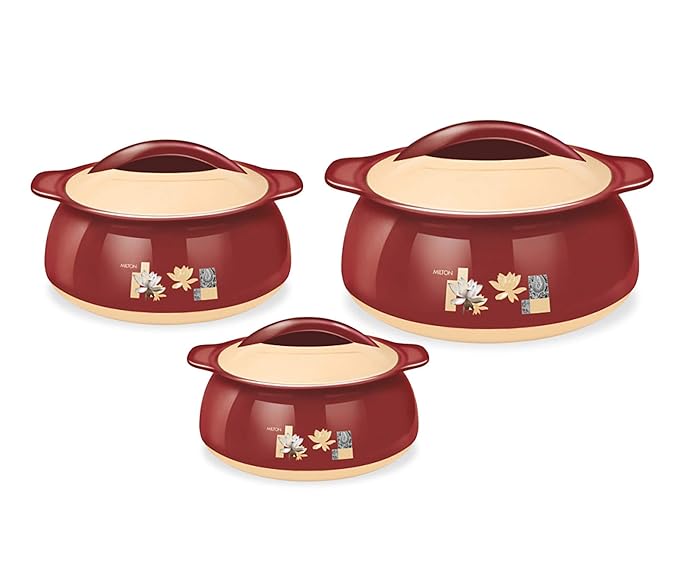 MILTON Delish Jr. Pack of 3 Thermoware Casserole Set  (500 ml, 1000 ml, 1500 ml)