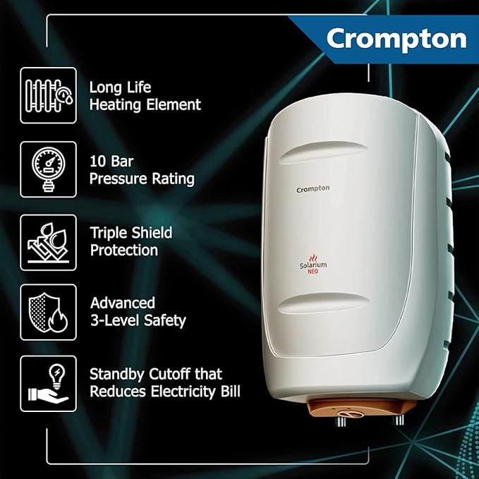 Crompton 15 L Storage Water Geyser (Solarium Neo (ASWH1615 ), ivory)-ItsBen LifeStyle