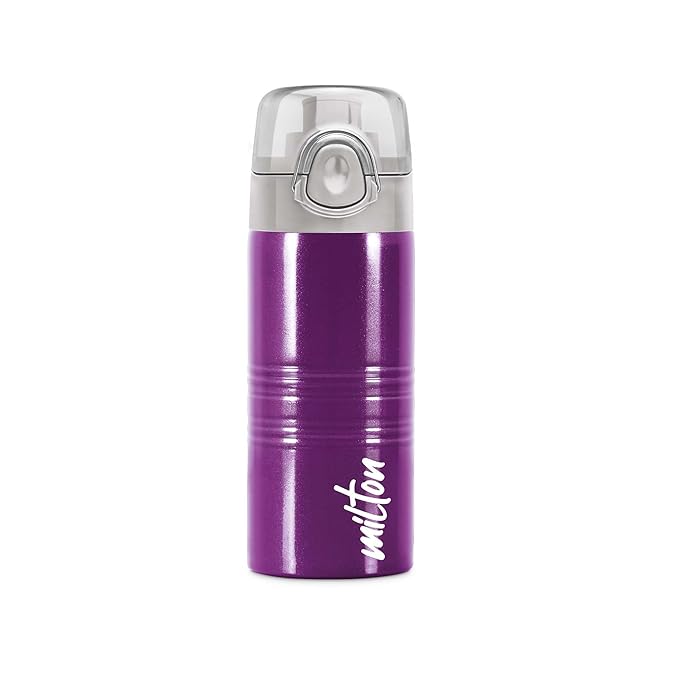 MILTON Vogue 500 Stainless Steel Water Bottle, 500 ml | Single walled | Leak Proof | Easy Grip | Easy to Carry | Gym Bottle | Home | Kitchen | Hiking | Trekking Bottle | Travel Bottle