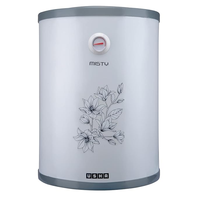 Usha Misty 25 Ltr 2000-Watt 5 Star Storage Water Heater (Grey Magnolia),With Free Installation And Connection Pipes