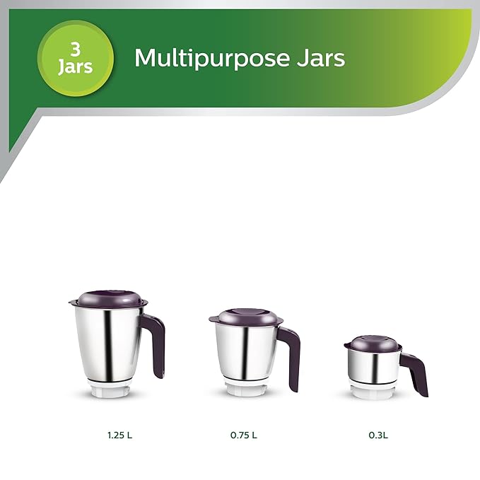 PHILIPS HL7505/00 Daily Collection 500 Mixer Grinder (3 Jars, White)-ItsBen LifeStyle