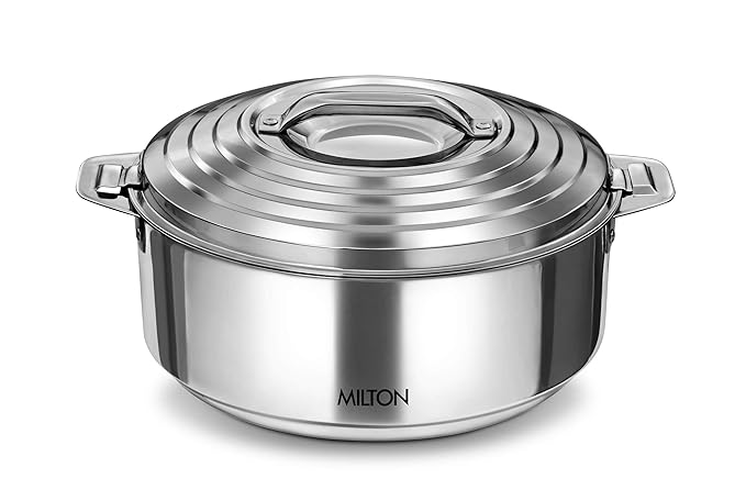 MILTON Galaxia 5000 Double Walled Stainless Steel Casserole, 4.56 litres, Silver | PU Insulated | Hot & Cold | Hygiene | Odourless