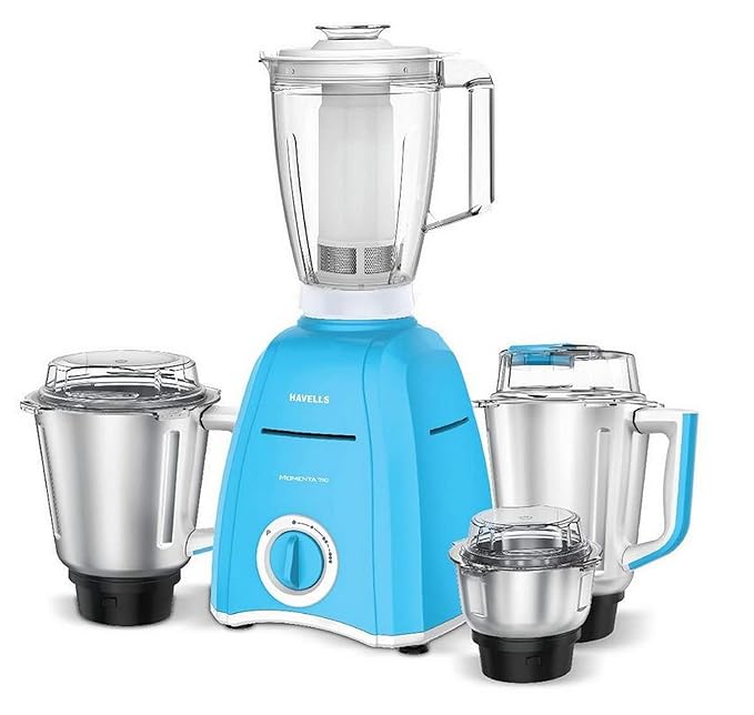 havells momenta nv 750-watt mixer grinder blue 4 jar