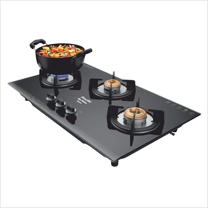 Preethi Decor Hobs 3 Burner Auto Ignition Cooktop (Black)-ItsBen LifeStyle