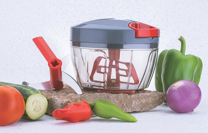 Thangam Multi Purpose Vegetable Chopper - 750ml - Plastic - 3 Sharp Blade Stainless Steel and Kneader - Green-ItsBen LifeStyle