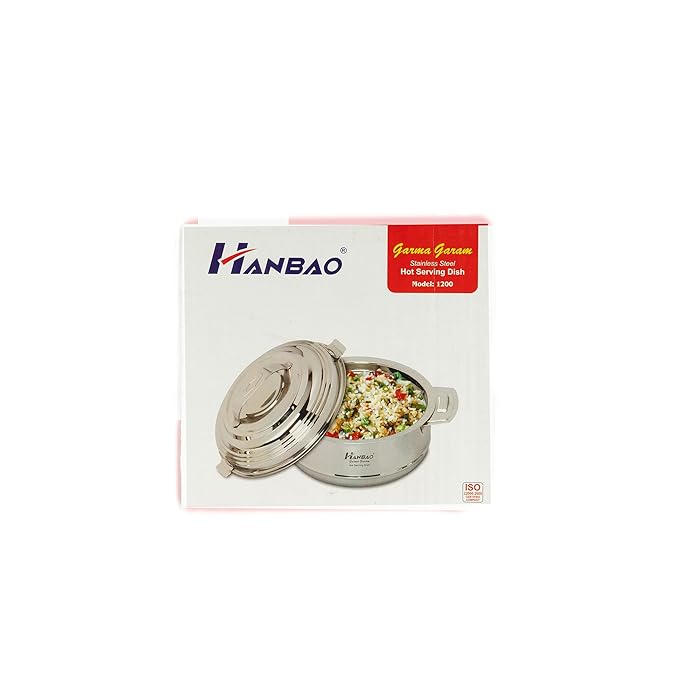 Hanbao 1.2L Insulated Stainless Steel Casserole, Roti Box / Rice serving, 1200ml Serve Casserole  (1200 ml)-ItsBen LifeStyle