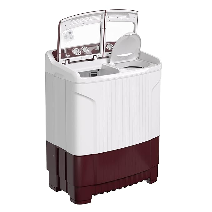 Godrej Edge 7.5 Kg 5 star Semi-Automatic Top Loading Washing Machine Appliance (WS EDGE 75 5.0 TB3 M WNRD, Wine Red, Toughened glass lids)-ItsBen LifeStyle