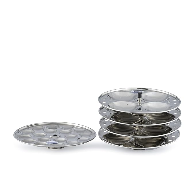 HANBAO Stainless Steel Idly Cooker, 4 Plates Plus 1 Mini idly Plate, Garma Garam-ItsBen LifeStyle