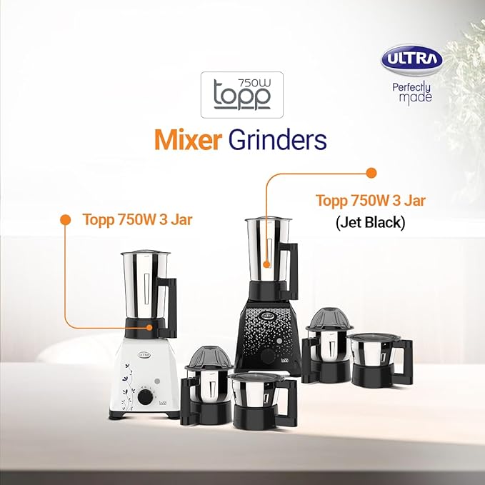 ULTRA Topp 750 Watts 3 Jar Mixer Grinder Blue-ItsBen LifeStyle