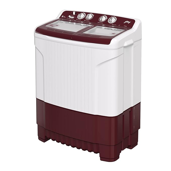 Godrej Edge 7.5 Kg 5 star Semi-Automatic Top Loading Washing Machine Appliance (WS EDGE 75 5.0 TB3 M WNRD, Wine Red, Toughened glass lids)-ItsBen LifeStyle