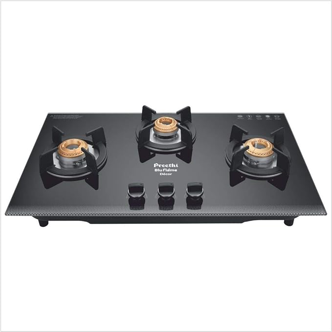 Preethi Decor Hobs 3 Burner Auto Ignition Cooktop (Black)-ItsBen LifeStyle