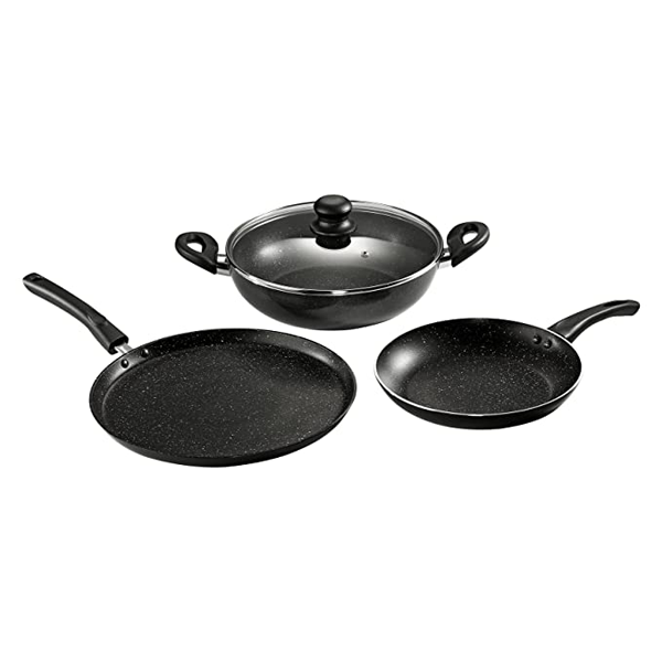 Butterfly Granza Aluminium Cookware Set, 3-Pieces, Black-ItsBen LifeStyle