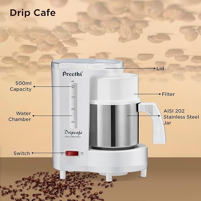 Preethi Drip Café- CM-208 450-Watt Coffee Maker-ItsBen LifeStyle