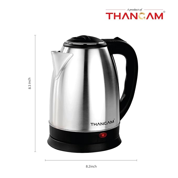 Thangam Electric Stainless Steel Kettle 1.5 Litre | 230V- 1500Watts | For Boiling Water, Stainless Steel, Single Touch Lid Locking (1.5 Litre)-ItsBen LifeStyle