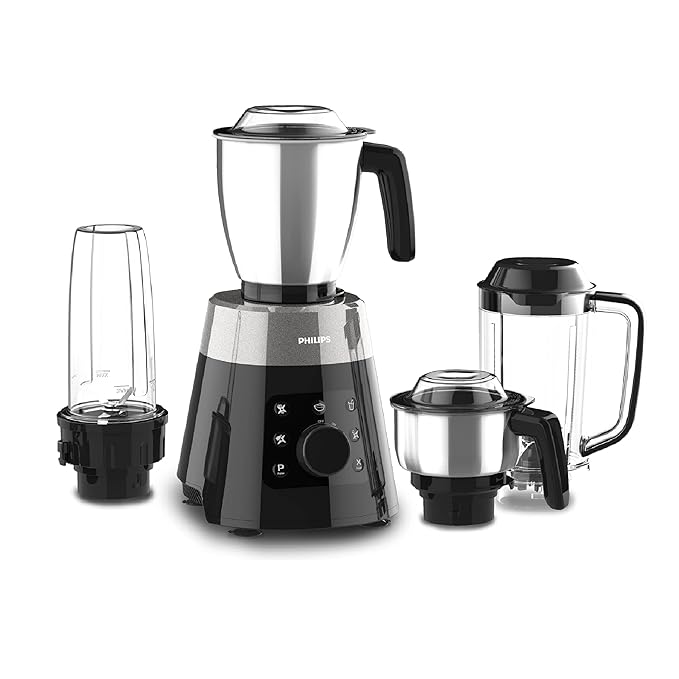 PHILIPS HL7777/00 Avance Collection 750 Juicer Mixer Grinder (4 Jars, Black)