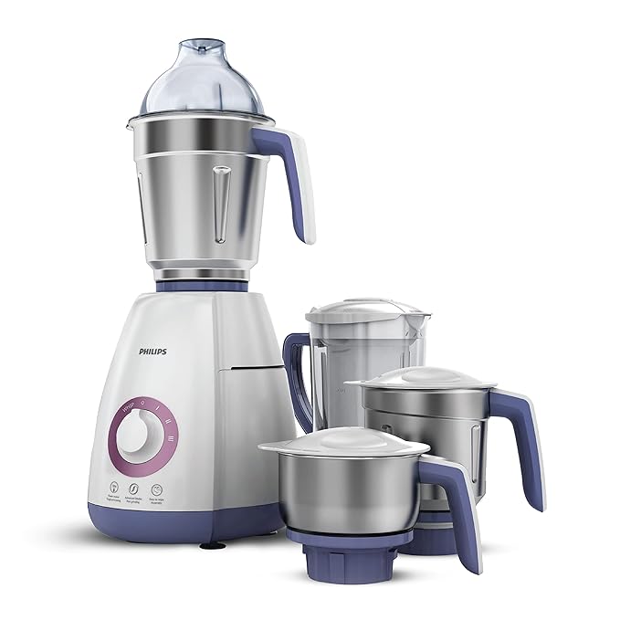 Philips Viva Collection HL7701/00 Mixer Grinder, 750 Watts, 4 Jars (Elegant Lavender and White)-ItsBen LifeStyle