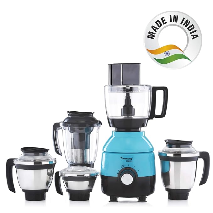 Butterfly Cresta Food Processor, 1 HP, 750 Watts, 5 Jars (Turquoise Green/Black)-ItsBen LifeStyle