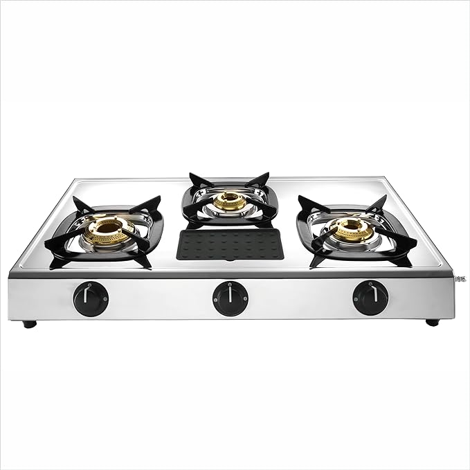 Butterfly Matchless 3 Burner Stainless Steel Manual Gas Stove  (3 Burners)