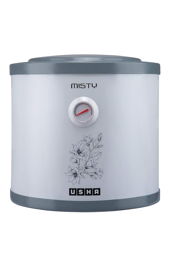 Usha Misty 10 Ltr 2000-Watt 5 Star Storage Water Heater (Grey Magnolia) With Pipes & Free Installation