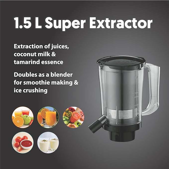 Preethi Zodiac Mg-218 750 Watts Mixer Grinder With 5 Jars (3 Stainless Steel Jars +1 Juicer Jar+1 Master Chef Plus Food Processor Jar),Black/Light Grey,5 Yrs Warranty & Lifelong Free Service,Black-ItsBen LifeStyle