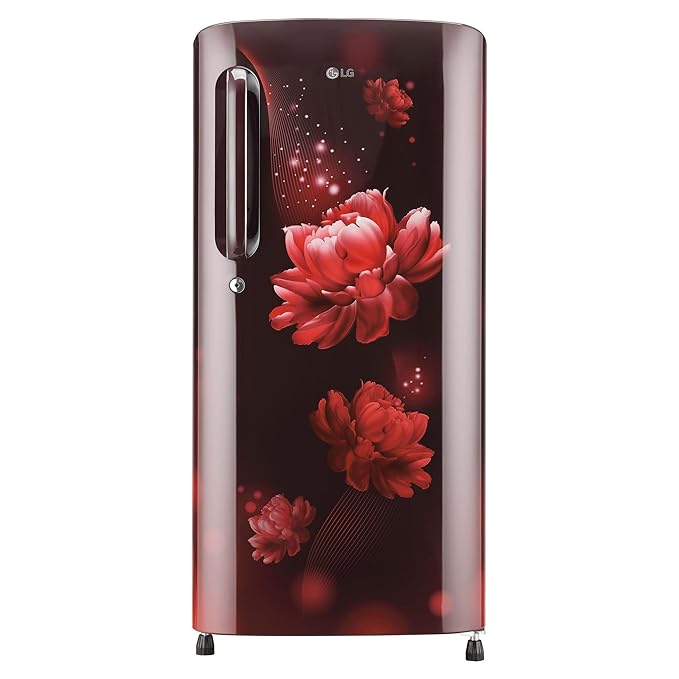 LG 185 L 3 Star Direct-Cool Single Door Refrigerator (GL-B201ASCD, Scarlet Charm, Moist 'N' Fresh Fridge)