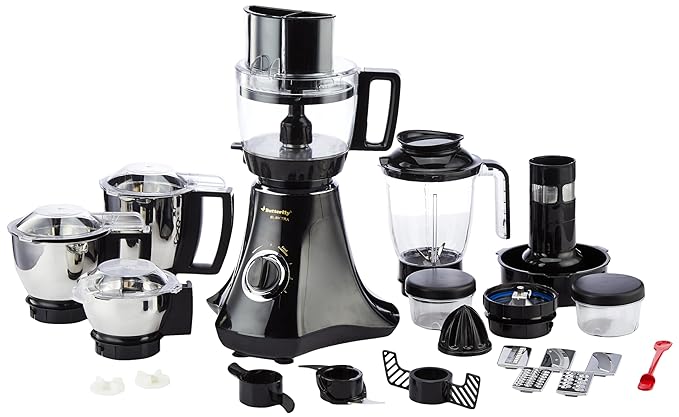 Butterfly Elektra 750 Watts Food Processor with 6 Jars & 9 Attachments | FPSS Technology (Food Processor Selective Speed) LED Indicator | Smart Grind & Store Jar | 7 Years Warranty for Motor | Black-ItsBen LifeStyle